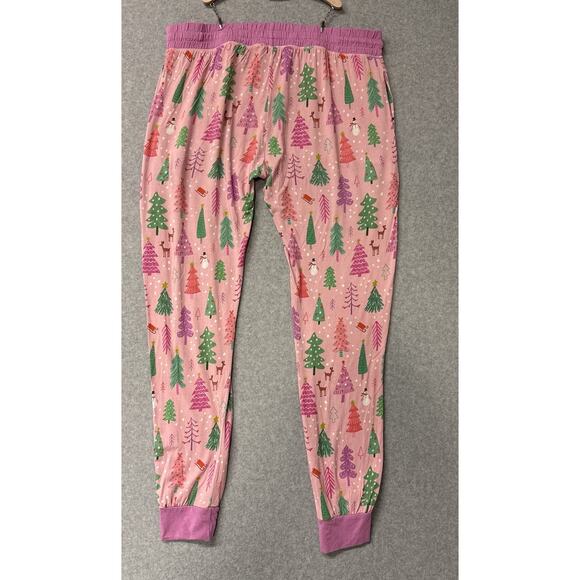 Little Sleepies Pink Merry & Bright Lunaluxe Bamboo Pajama Set Women’s Large - Picture 5 of 9